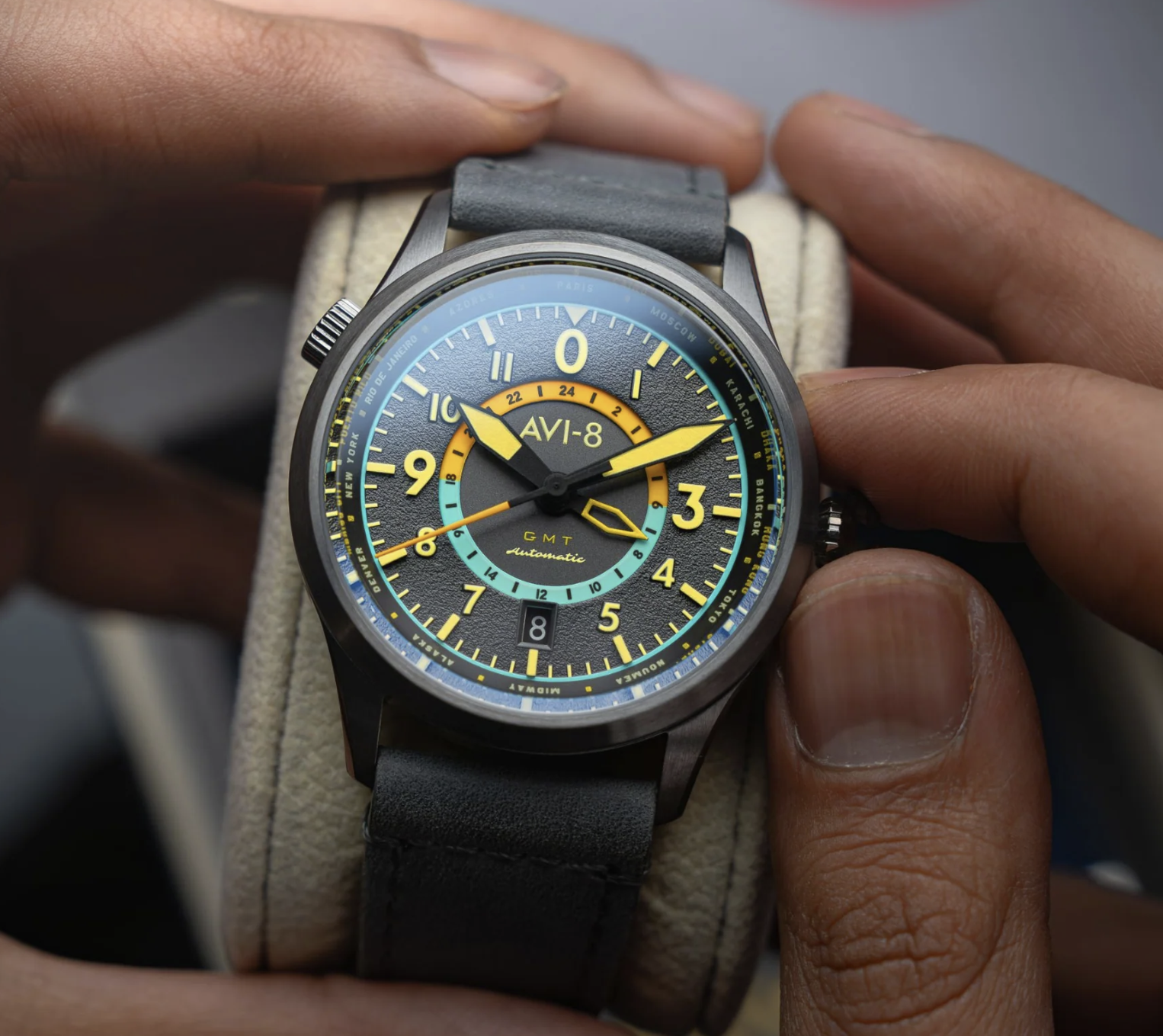 AV-4120 – Flyboy Wingman Worldtimer GMT Automatic: Elevate Your Journey